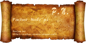 Pacher Noémi névjegykártya